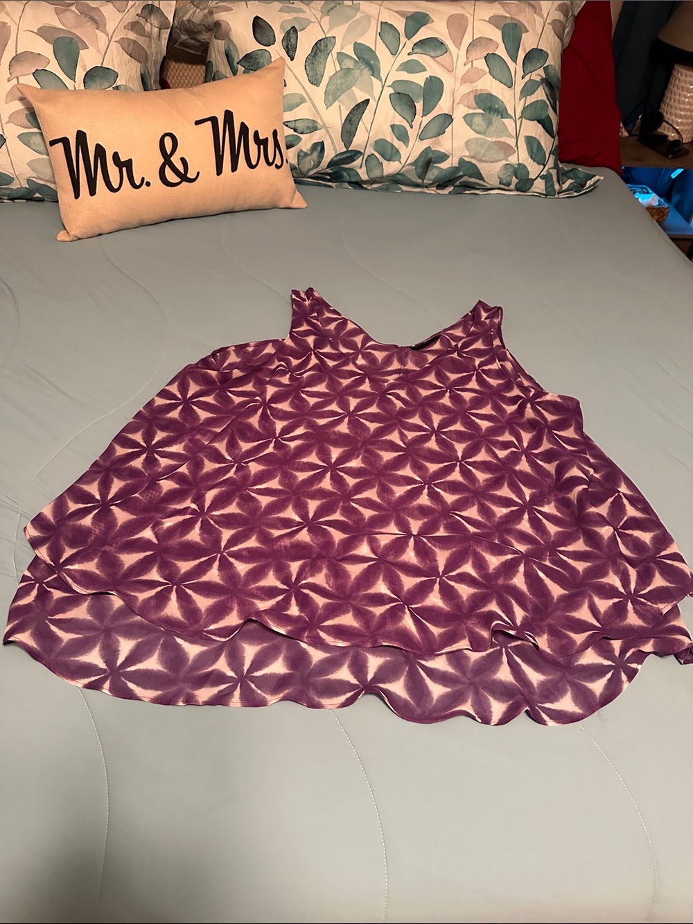 Lane Bryant Purple Geometric Print Sleeveless Tank